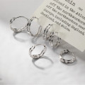 A44592 silver trendy sweet double layered weave twist earrings
