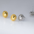 A46356 s925 silver simple oval twist stud earrings