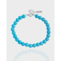 A42806 design minimalist artificial turquoise bead charm sterling silver bracelet