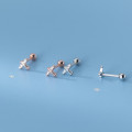 A34795 s925 sterling silver cute simple rhinestone sweet earrings
