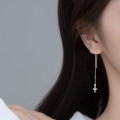 A35480 925 sterling silver string fashion simple cross earrings