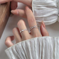 A39330 s925 sterling silver butterfly heart plate simple sweet ring