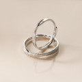A44711 s925 sterling silver dainty simple elegant fashion matte finish ring