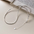 A38934 s925 sterling silver chain bar necklace