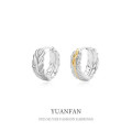 A38631 sterling silver feather unique earrings