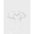 A43659 heart sterling silver s925 adjustable ring