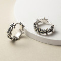 A40721 s925 sterling silver thai flower vintage unique earrings