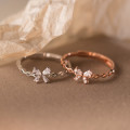 A45114 s925 sterling silver sweet dainty rhinestone butterfly ring