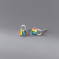 A38074 s925 sterling silver colorful stud design earrings