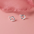 A44679 silver dainty simple triangle stud earrings