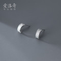 A33243 s925 sterling silver simple sparkling chic sweet geometric earrings