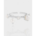 A42796 design flower pearl sterling silver s925 ring