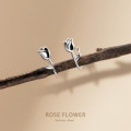 A33120 s925 sterling silver simple unique gold earrings
