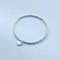 A36429 s925 sterling silver charm glass bracelet