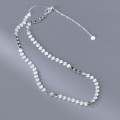 A41576 s925 sterling silver design elegant plate necklace