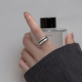 A36167 s925 sterling silver silver doublelayer ring