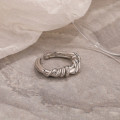 A35041 925 sterling silver unique vintage fashion adjustable twist twist ring