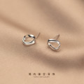 A32385 s925 sterling silver hollowed bar unique fashion earrings