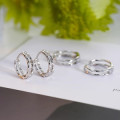 A44906 silver sweet double layered weave twist earrings