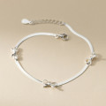 A42857 s925 silver sweet hollowed butterfly wide charm design bracelet
