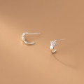 A33743 s925 sterling silver trendy chic simple rhinestone silver sweet chic earrings