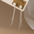 A45160 s925 sterling silver trendy sweet fringe stud earrings