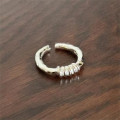A41401 sterling silver rope simple fashion adjustable ring