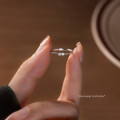 A44530 s925 silver trendy simple twist adjustable sweet ring