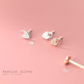 A32248 s925 sterling silver unique chic sweet rhinestone heart earrings