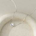 A46370 s925 silver sweet dainty black smilingface necklace