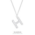 A43421 s925 sterling silver simple initial pendant choker necklace