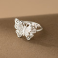 A45804 s925 sterling silver trendy sweet rhinestone lace butterfly ring