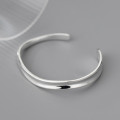 A34265 s925 sterling silver simple wide weave bangle chic vintage bracelet