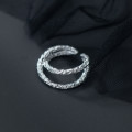 A33554 s925 sterling silver simple doublelayer ring