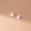 A35957 s925 sterling silver simple cute pink earrings