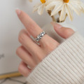 A38956 s925 sterling silver heart vintage design heartshape adjustable ring