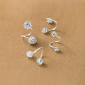 A45701 silver sweet extra sparkling rhinestone ball weave earrings