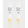A43284 design natural pearl stud sterling silver s925 earrings