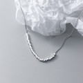 A34144 s925 sterling silver square geometric necklace