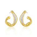 A44218 rhinestone stud s925 sterling silver simple plated silverplated earrings
