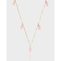 A37751 design pink agate double sterling silver s925 quality necklace