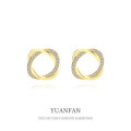 A38614 sterling silver cubic zirconia stud earrings