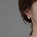 A35881 s925 sterling silver simple wrinkledU chi earrings