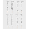 A41205 elegant fringe chain bar fresh water pearl s925 sterling silver stud earrings