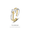 A36584 s925 sterling silver adjustable twist ring