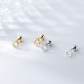A34882 s925 sterling silver circle earrings