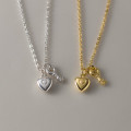 A44249 s925 sterling silver sweet heart key unique necklace