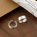 A41262 s925 silver simple wide women geometric ring
