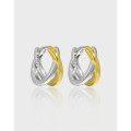 A38890 design unique simple plated double s925 sterling silver earrings
