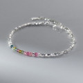 A39979 s925 sterling silver trendy tourmaline charm design elegant bracelet